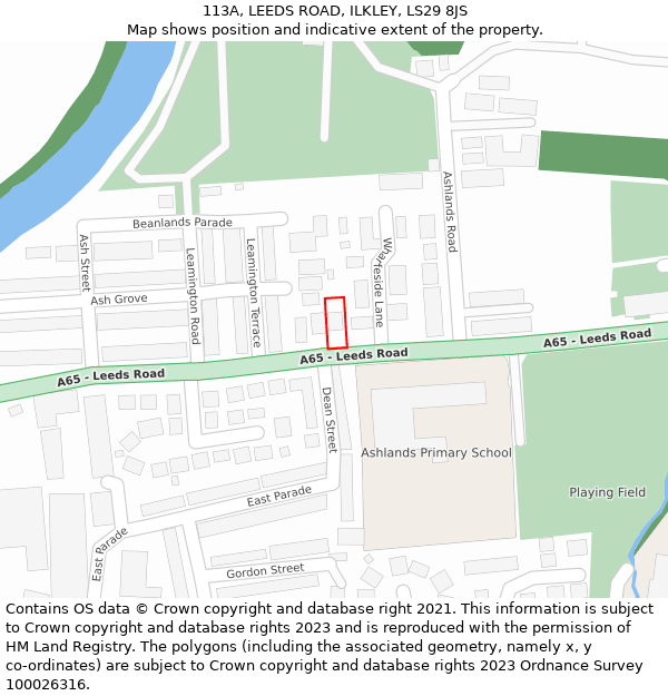 113A, LEEDS ROAD, ILKLEY, LS29 8JS: Location map and indicative extent of plot