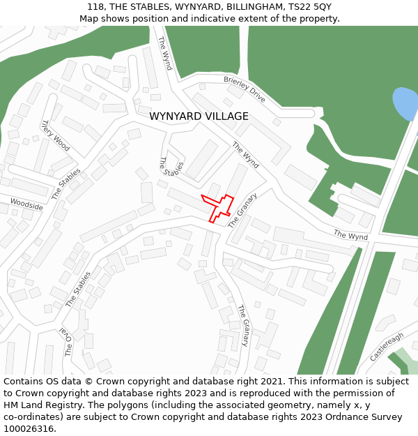 118, THE STABLES, WYNYARD, BILLINGHAM, TS22 5QY: Location map and indicative extent of plot