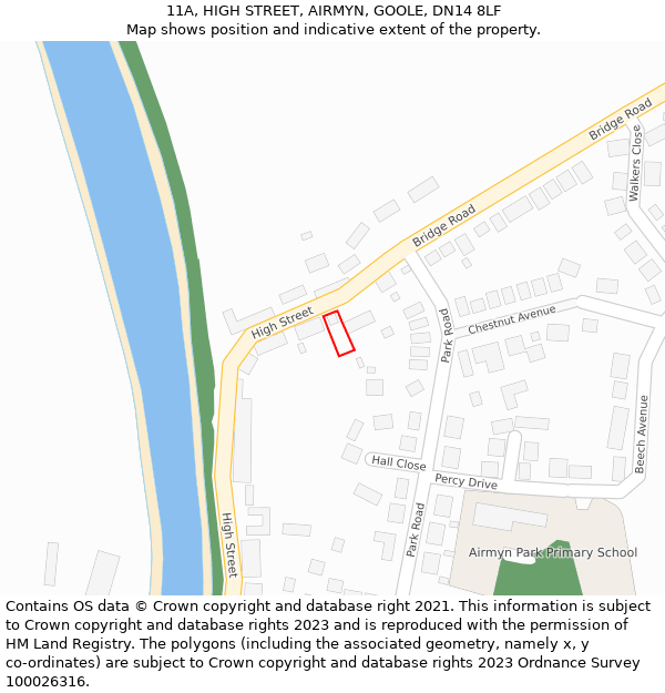 11A, HIGH STREET, AIRMYN, GOOLE, DN14 8LF: Location map and indicative extent of plot