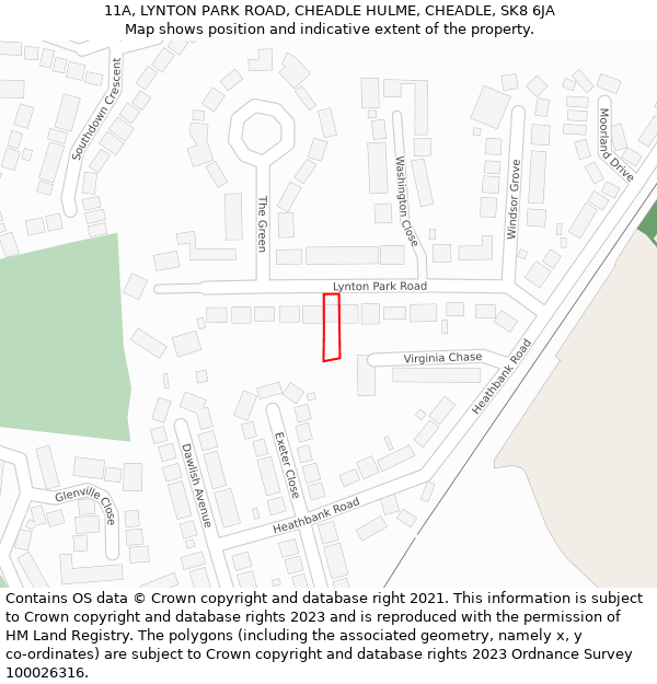 11A, LYNTON PARK ROAD, CHEADLE HULME, CHEADLE, SK8 6JA: Location map and indicative extent of plot