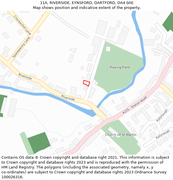 11A, RIVERSIDE, EYNSFORD, DARTFORD, DA4 0AE: Location map and indicative extent of plot