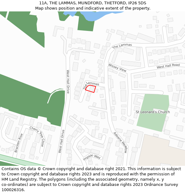 11A, THE LAMMAS, MUNDFORD, THETFORD, IP26 5DS: Location map and indicative extent of plot