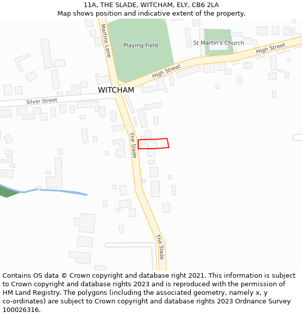 11A, THE SLADE, WITCHAM, ELY, CB6 2LA: Location map and indicative extent of plot