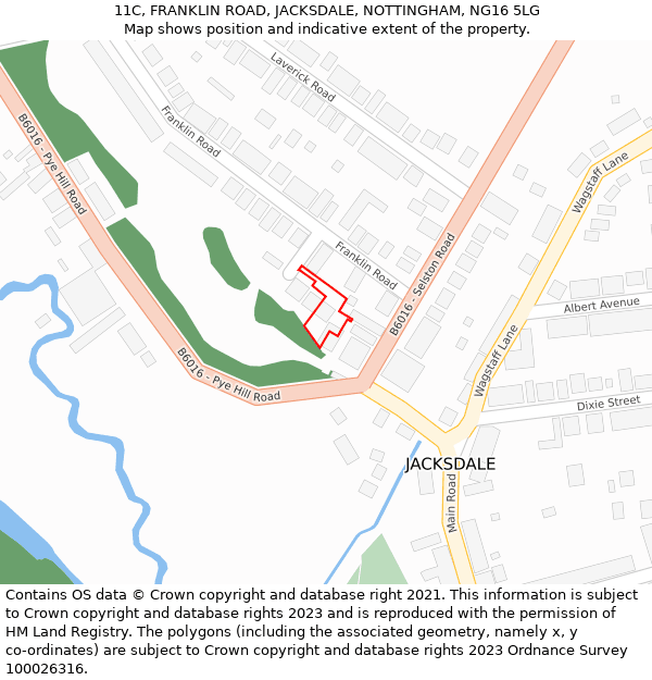 11C, FRANKLIN ROAD, JACKSDALE, NOTTINGHAM, NG16 5LG: Location map and indicative extent of plot