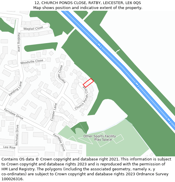 12, CHURCH PONDS CLOSE, RATBY, LEICESTER, LE6 0QS: Location map and indicative extent of plot