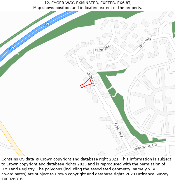 12, EAGER WAY, EXMINSTER, EXETER, EX6 8TJ: Location map and indicative extent of plot