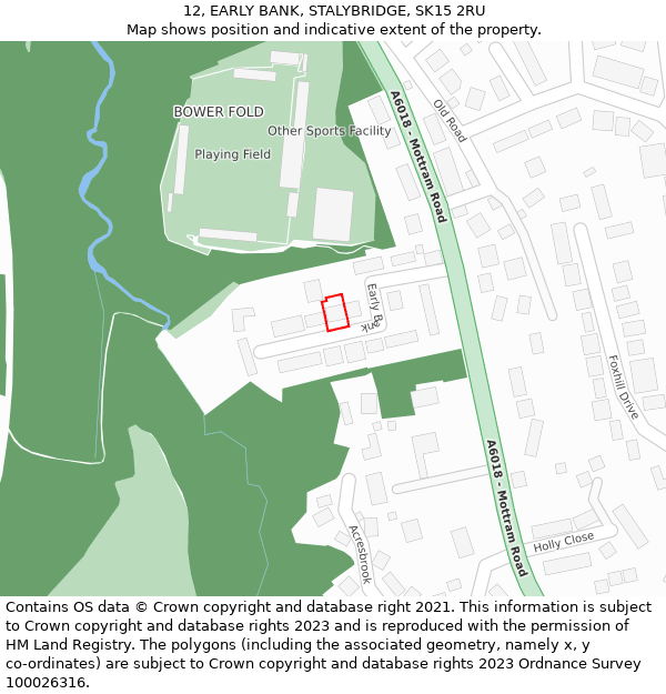 12, EARLY BANK, STALYBRIDGE, SK15 2RU: Location map and indicative extent of plot