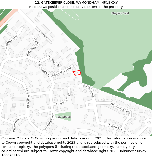 12, GATEKEEPER CLOSE, WYMONDHAM, NR18 0XY: Location map and indicative extent of plot