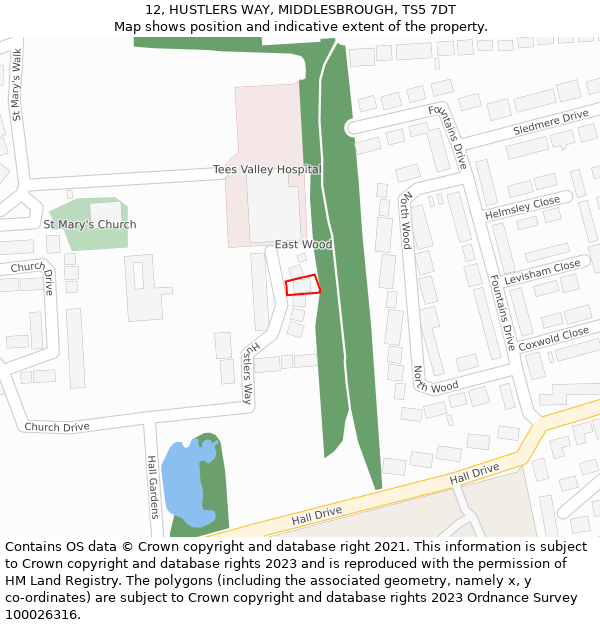 12, HUSTLERS WAY, MIDDLESBROUGH, TS5 7DT: Location map and indicative extent of plot