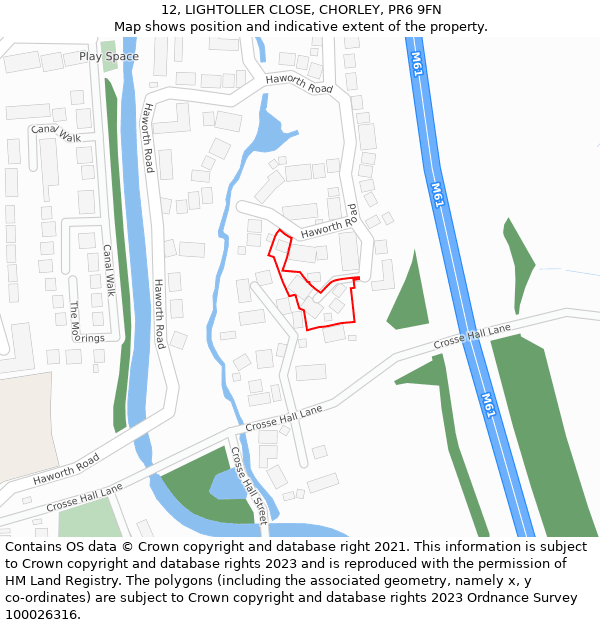 12, LIGHTOLLER CLOSE, CHORLEY, PR6 9FN: Location map and indicative extent of plot