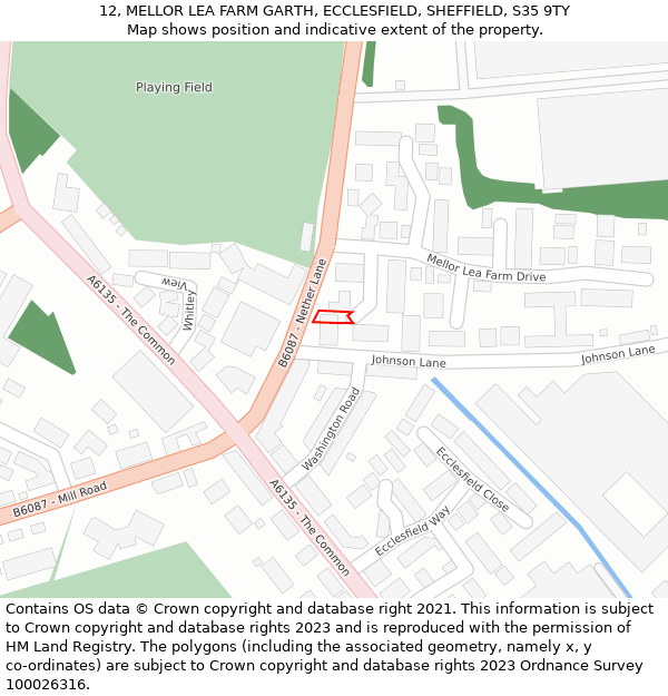 12, MELLOR LEA FARM GARTH, ECCLESFIELD, SHEFFIELD, S35 9TY: Location map and indicative extent of plot