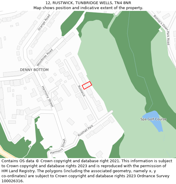 12, RUSTWICK, TUNBRIDGE WELLS, TN4 8NR: Location map and indicative extent of plot