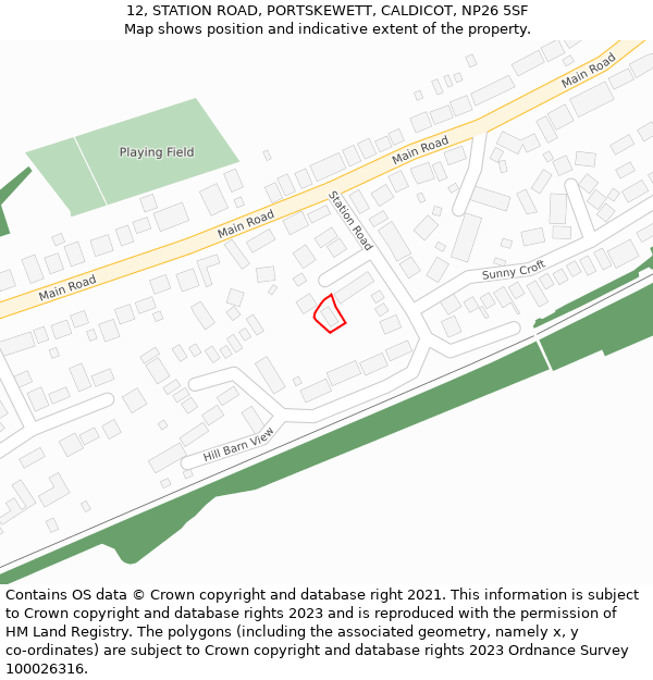 12, STATION ROAD, PORTSKEWETT, CALDICOT, NP26 5SF: Location map and indicative extent of plot