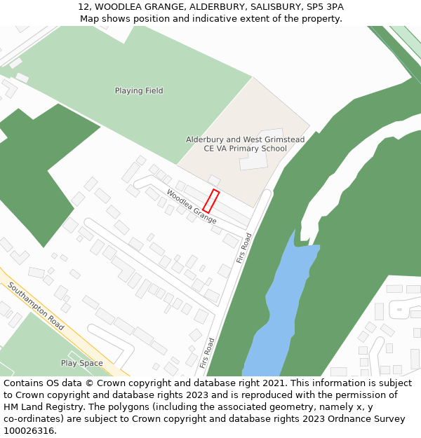 12, WOODLEA GRANGE, ALDERBURY, SALISBURY, SP5 3PA: Location map and indicative extent of plot