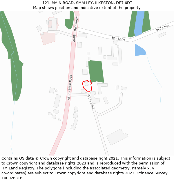 121, MAIN ROAD, SMALLEY, ILKESTON, DE7 6DT: Location map and indicative extent of plot