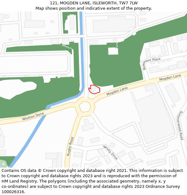 121, MOGDEN LANE, ISLEWORTH, TW7 7LW: Location map and indicative extent of plot