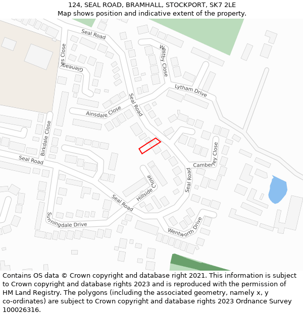 124, SEAL ROAD, BRAMHALL, STOCKPORT, SK7 2LE: Location map and indicative extent of plot