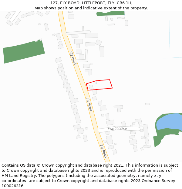 127, ELY ROAD, LITTLEPORT, ELY, CB6 1HJ: Location map and indicative extent of plot