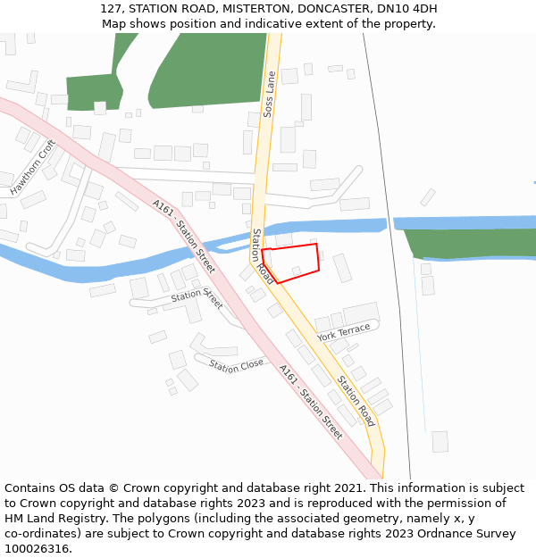 127, STATION ROAD, MISTERTON, DONCASTER, DN10 4DH: Location map and indicative extent of plot