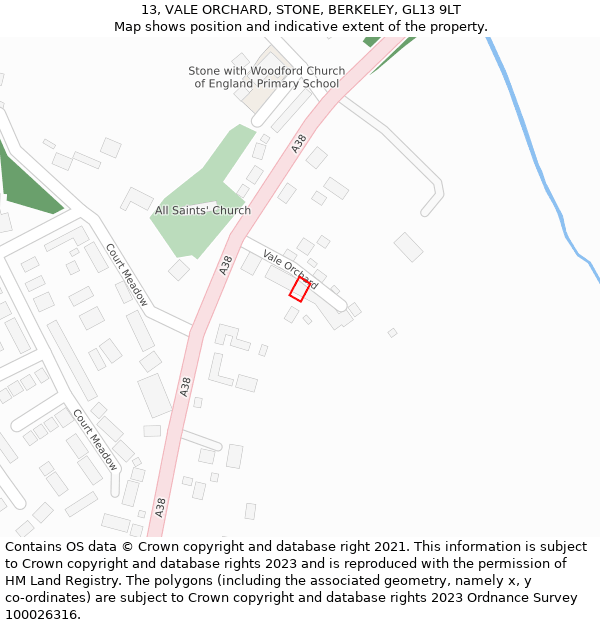 13, VALE ORCHARD, STONE, BERKELEY, GL13 9LT: Location map and indicative extent of plot