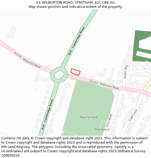 13, WILBURTON ROAD, STRETHAM, ELY, CB6 3LL: Location map and indicative extent of plot