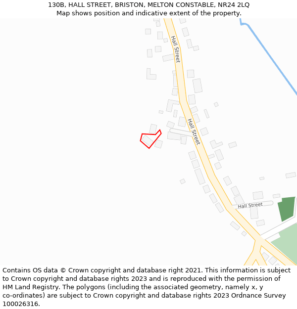 130B, HALL STREET, BRISTON, MELTON CONSTABLE, NR24 2LQ: Location map and indicative extent of plot