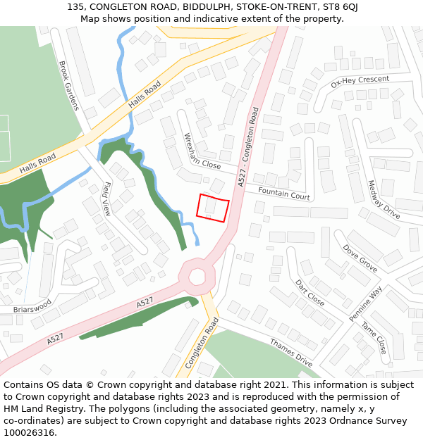 135, CONGLETON ROAD, BIDDULPH, STOKE-ON-TRENT, ST8 6QJ: Location map and indicative extent of plot
