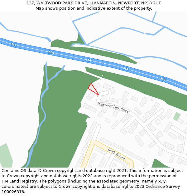 137, WALTWOOD PARK DRIVE, LLANMARTIN, NEWPORT, NP18 2HF: Location map and indicative extent of plot