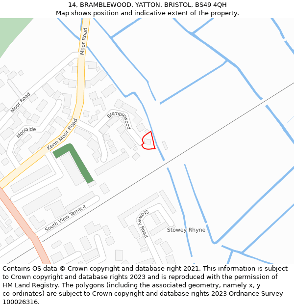 14, BRAMBLEWOOD, YATTON, BRISTOL, BS49 4QH: Location map and indicative extent of plot