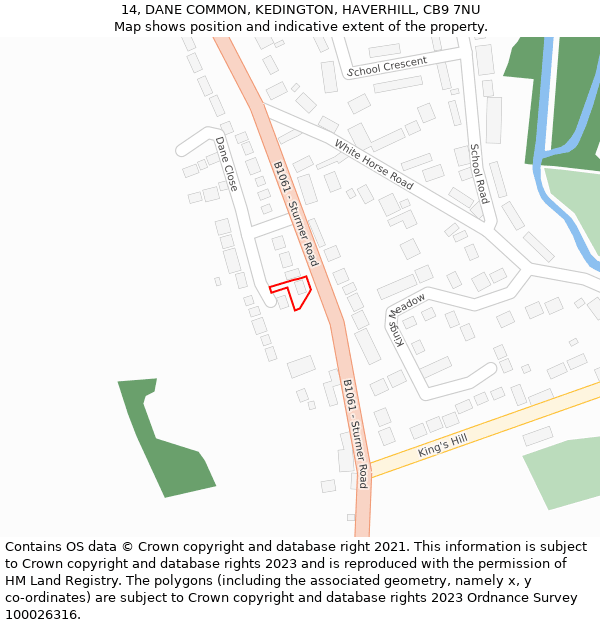 14, DANE COMMON, KEDINGTON, HAVERHILL, CB9 7NU: Location map and indicative extent of plot