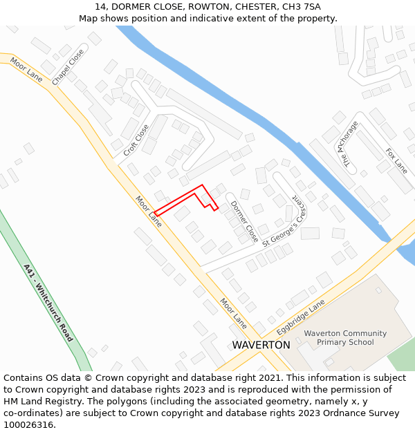 14, DORMER CLOSE, ROWTON, CHESTER, CH3 7SA: Location map and indicative extent of plot