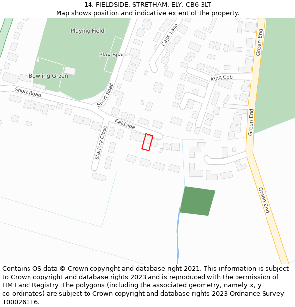 14, FIELDSIDE, STRETHAM, ELY, CB6 3LT: Location map and indicative extent of plot