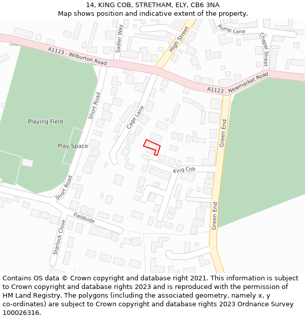 14, KING COB, STRETHAM, ELY, CB6 3NA: Location map and indicative extent of plot