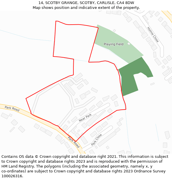 14, SCOTBY GRANGE, SCOTBY, CARLISLE, CA4 8DW: Location map and indicative extent of plot