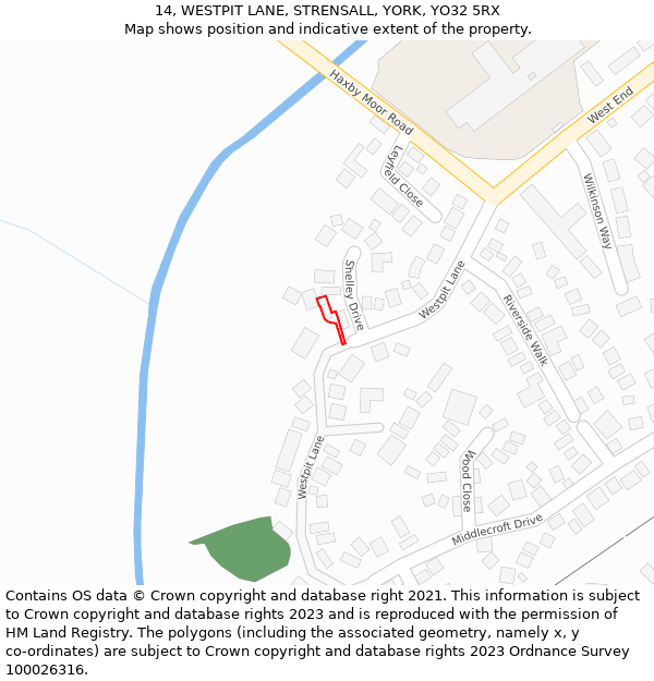 14, WESTPIT LANE, STRENSALL, YORK, YO32 5RX: Location map and indicative extent of plot