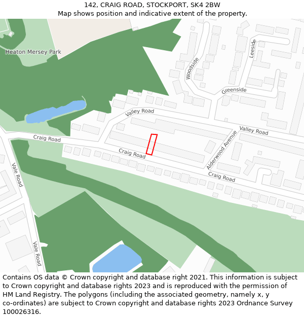 142, CRAIG ROAD, STOCKPORT, SK4 2BW: Location map and indicative extent of plot