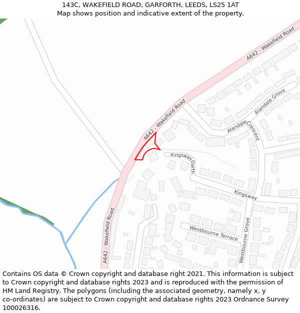 143C, WAKEFIELD ROAD, GARFORTH, LEEDS, LS25 1AT: Location map and indicative extent of plot