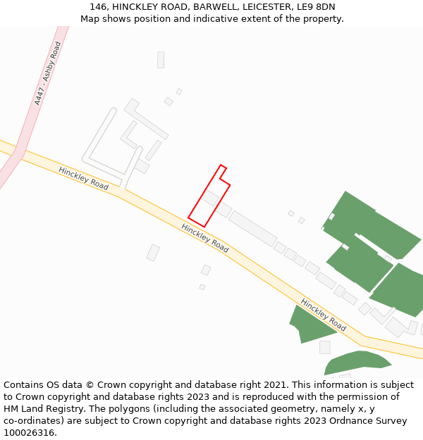 146, HINCKLEY ROAD, BARWELL, LEICESTER, LE9 8DN: Location map and indicative extent of plot