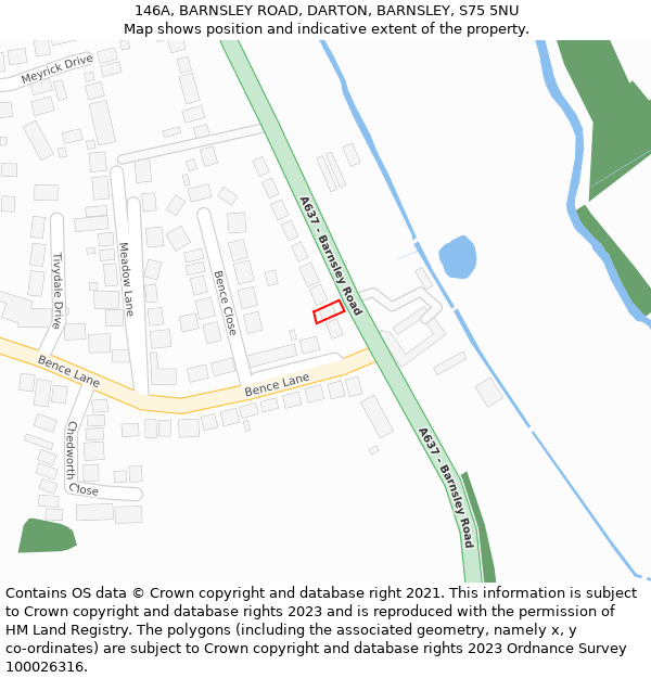 146A, BARNSLEY ROAD, DARTON, BARNSLEY, S75 5NU: Location map and indicative extent of plot