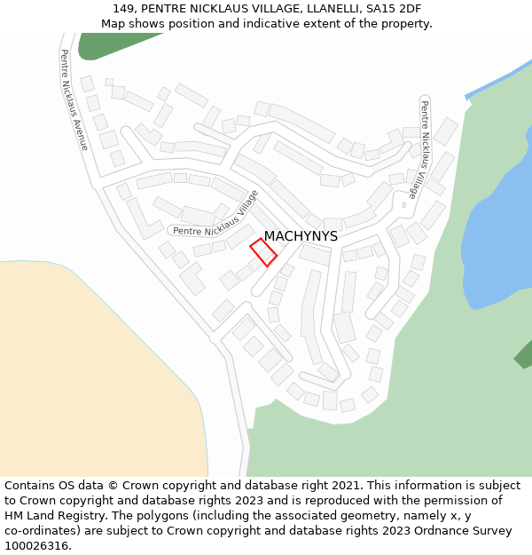 149, PENTRE NICKLAUS VILLAGE, LLANELLI, SA15 2DF: Location map and indicative extent of plot