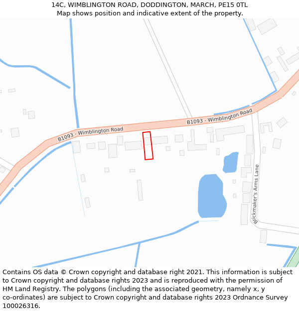 14C, WIMBLINGTON ROAD, DODDINGTON, MARCH, PE15 0TL: Location map and indicative extent of plot