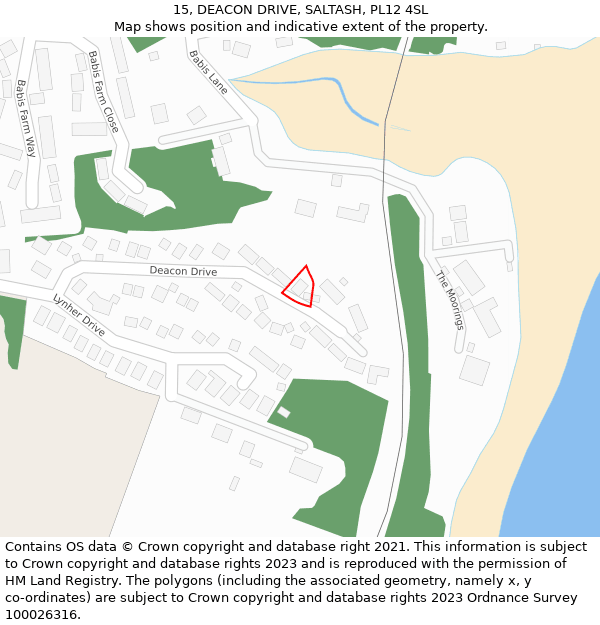 15, DEACON DRIVE, SALTASH, PL12 4SL: Location map and indicative extent of plot