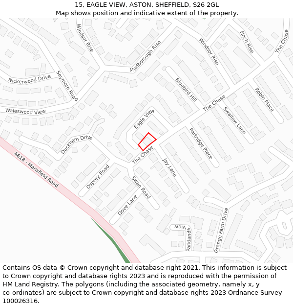 15, EAGLE VIEW, ASTON, SHEFFIELD, S26 2GL: Location map and indicative extent of plot