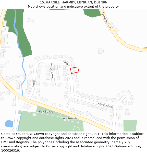 15, HARGILL, HARMBY, LEYBURN, DL8 5PN: Location map and indicative extent of plot