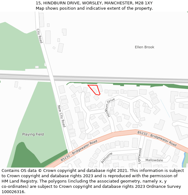 15, HINDBURN DRIVE, WORSLEY, MANCHESTER, M28 1XY: Location map and indicative extent of plot