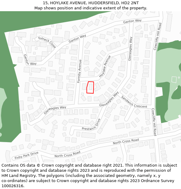 15, HOYLAKE AVENUE, HUDDERSFIELD, HD2 2NT: Location map and indicative extent of plot
