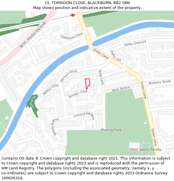 15, TORRIDON CLOSE, BLACKBURN, BB2 5BN: Location map and indicative extent of plot
