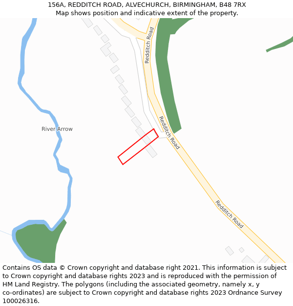 156A, REDDITCH ROAD, ALVECHURCH, BIRMINGHAM, B48 7RX: Location map and indicative extent of plot