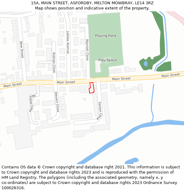 15A, MAIN STREET, ASFORDBY, MELTON MOWBRAY, LE14 3RZ: Location map and indicative extent of plot