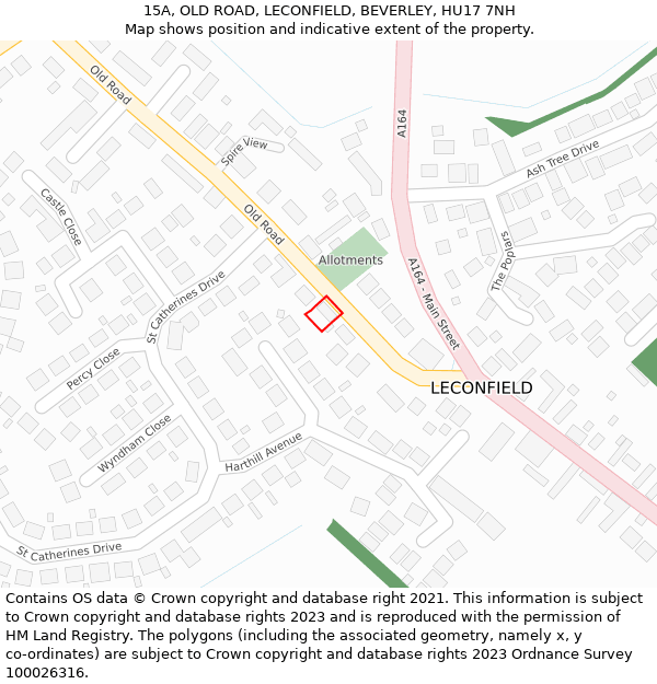 15A, OLD ROAD, LECONFIELD, BEVERLEY, HU17 7NH: Location map and indicative extent of plot